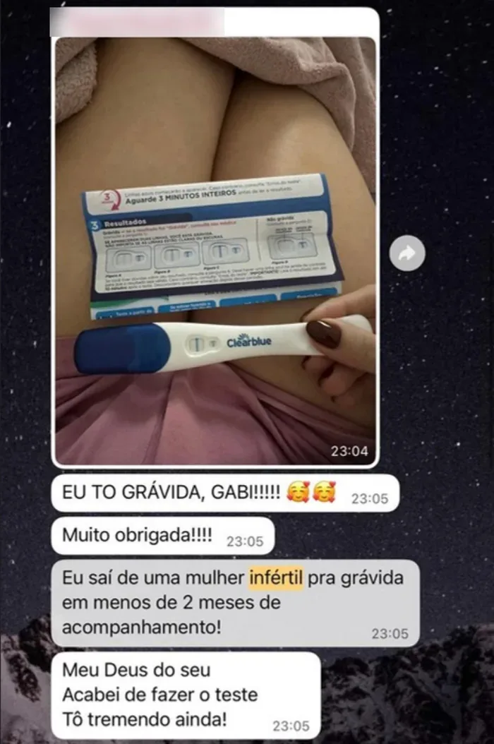 Paciente conta que engravidou com menos de 2 meses de acompanhamento