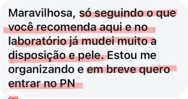 Aluna conta que melhorou disposição e pele seguindo o Laboratório