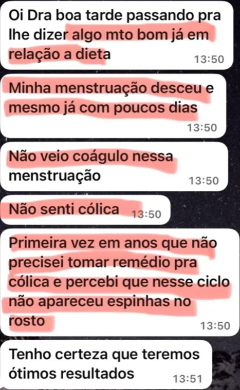 Paciente conta que a menstruação desceu sem cólica