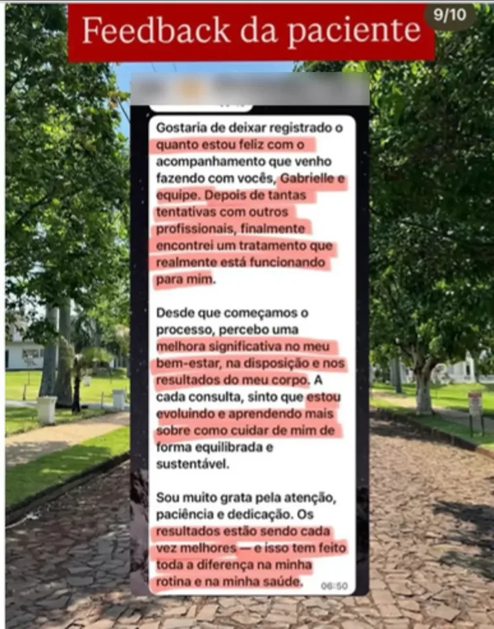 Feedback de paciente sobre o acompanhamento