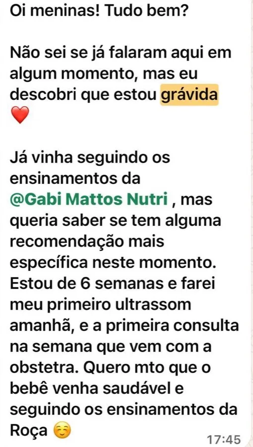Aluna conta que engravidou seguindo os ensinamentos