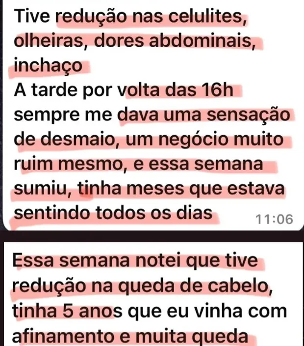 Exame de Hashimoto antes e depois