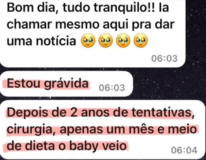 Paciente conta que engravidou depois de 2 anos de tentativas